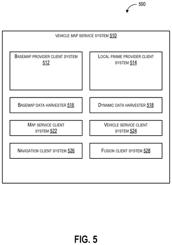 Google Patent Introduces Subscription Layers to Organize Vehicle Map Service Data patent drawing, sheet 5