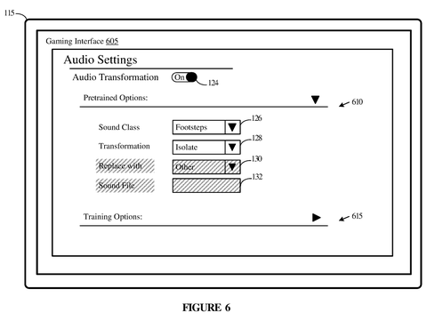 Microsoft Files Patent Letting Gamers Swap Out Any In-Game Sound With AI patent drawing, sheet 7