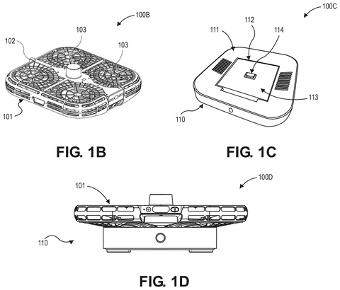 Amazon Patents a Drone Docking System That Lands Fast First, Corrects Later patent drawing, sheet 2