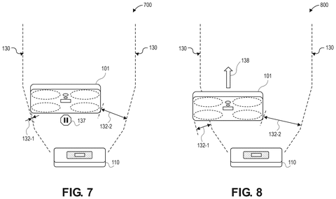 Amazon Patents a Drone Docking System That Lands Fast First, Corrects Later patent drawing, sheet 7