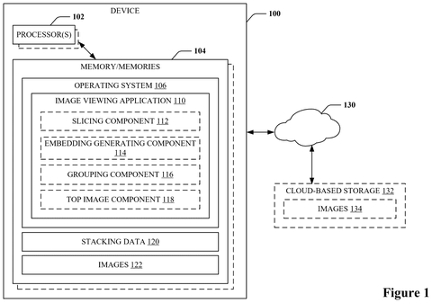 Microsoft Patents an AI System That Groups Similar Photos Into Stacks patent drawing, sheet 1