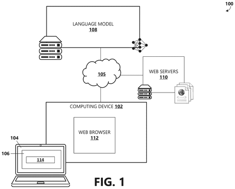 Microsoft Patent Enables HTML Metadata to Power Customizable Browser-Based AI Chatbots patent drawing, sheet 1