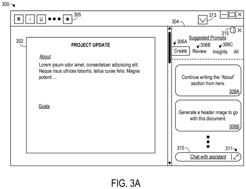 Microsoft Patent Covers AI Prompts That Automatically Adapt to Your Document Context patent drawing, sheet 5