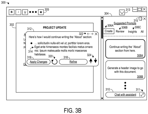 Microsoft Patent Covers AI Prompts That Automatically Adapt to Your Document Context patent drawing, sheet 6