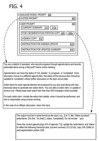 Microsoft Files Patent to Summarize Meetings and Conversations in Near Real Time patent drawing, sheet 4