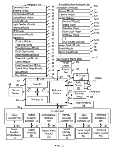 Apple Patent Refines the User Interface for Wireless Contactless Payments patent drawing, sheet 1