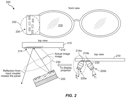Meta Patents a Projector Tilt Fix That Stops Double Images in AR Glasses patent drawing, sheet 2
