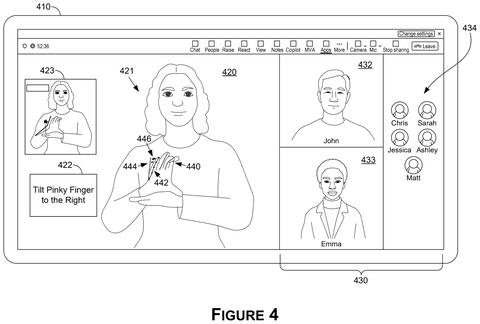 Nvidia Patents an AI Coach That Tells Signers How to Fix Their Hand Positions in Real Time patent drawing, sheet 5