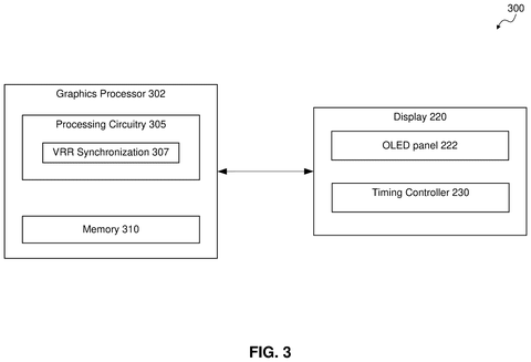 Intel Patent Removes Need for Buffer Hardware in OLED Display Sync patent drawing, sheet 3