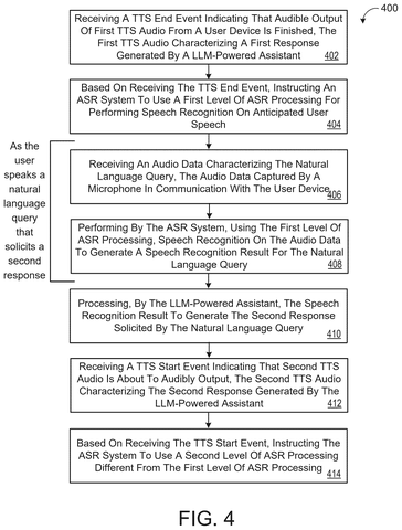 Google Patents a System That Shifts Its Voice Assistant’s Listening Power Based on Who’s Talking patent drawing, sheet 4