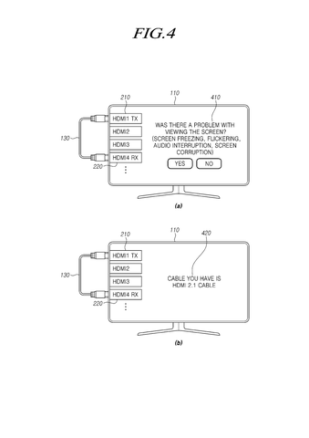 Samsung Patents Technology That Tells You Exactly Which Video Cable You Plugged In patent drawing, sheet 4