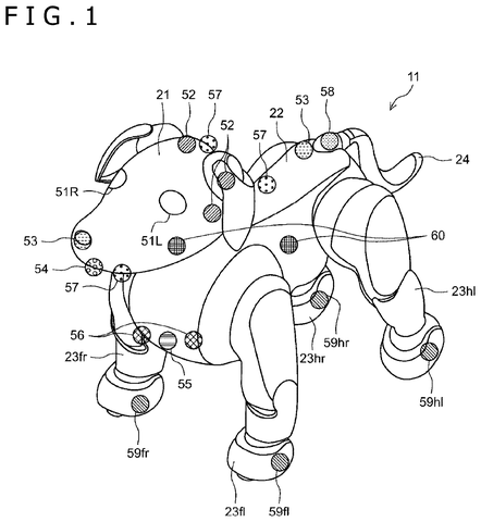 Robotic pet with body sensors, drawing sheet 1 from US 2026/0233114 A1