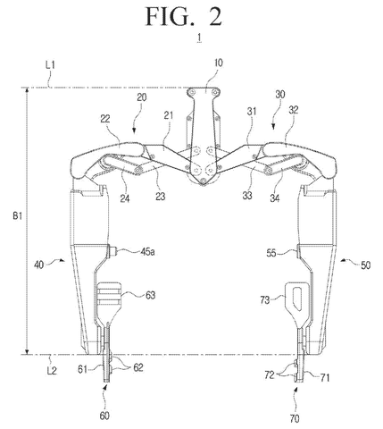 Front view of robot hand, drawing sheet 2 from US 2026/0233411 A1