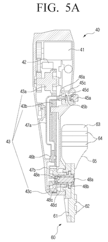 Internal cross-section of finger assembly, drawing sheet 5 from US 2026/0233411 A1