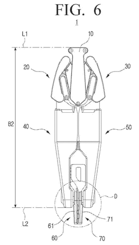 Front view with fingers folded, drawing sheet 7 from US 2026/0233411 A1