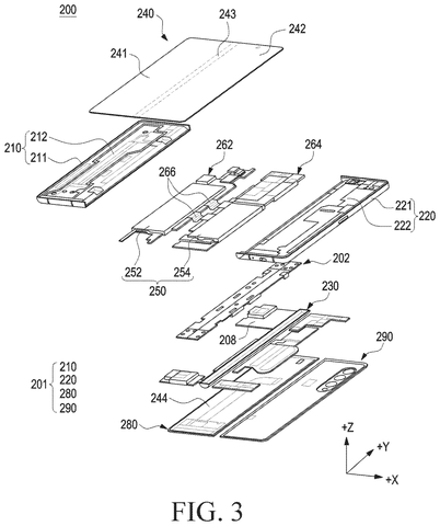 Exploded view of phone parts, drawing sheet 3 from US 2026/0236065 A1