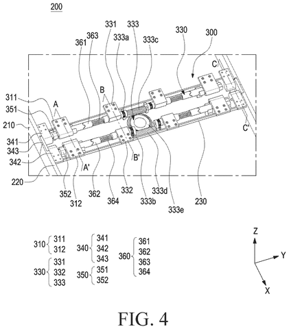 Perspective view of internal hinge, drawing sheet 4 from US 2026/0236065 A1