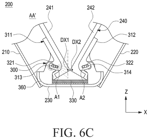 Detailed cross section of hinge, drawing sheet 7 from US 2026/0236065 A1