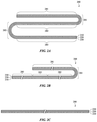 Multi-layered foldable screen cross-section, drawing sheet 2 from US 2026/0236068 A1