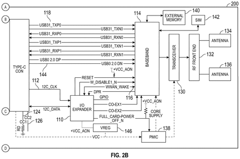 WWAN module alternate data path, drawing sheet 4 from US 2026/0236081 A1