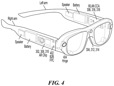 Internal components of an augmented reality headset, drawing sheet 4 from US 2026/0236082 A1