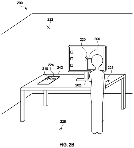 Person presenting notes in room, drawing sheet 4 from US 2026/0236090 A1