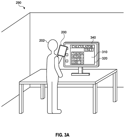 Calculator displayed on room screen, drawing sheet 8 from US 2026/0236090 A1