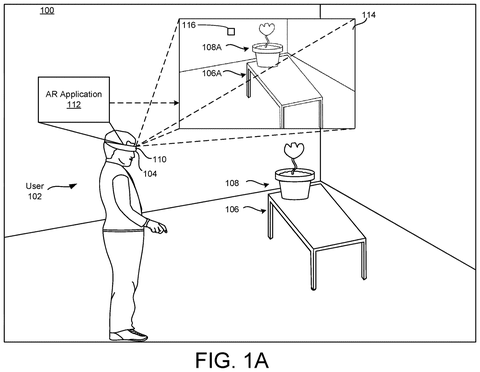 Person wearing augmented reality glasses, drawing sheet 1 from US 2026/0236092 A1