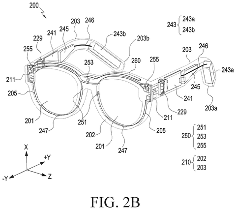 Internal assembly view of glasses, drawing sheet 3 from US 2026/0236097 A1
