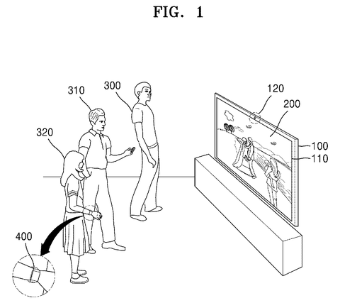 Users gesturing near smart television, drawing sheet 1 from US 2026/0236105 A1
