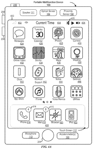Device home screen with applications, drawing sheet 5 from US 2026/0236115 A1