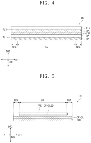Layered cross section of display panel, drawing sheet 4 from US 2026/0236118 A1