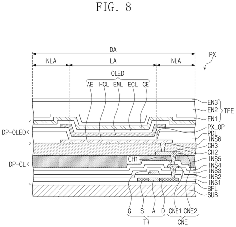 Circuit layout of display pixel array, drawing sheet 7 from US 2026/0236118 A1