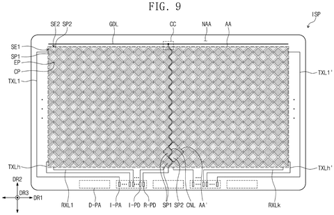 Touch sensing pattern layout, drawing sheet 8 from US 2026/0236127 A1