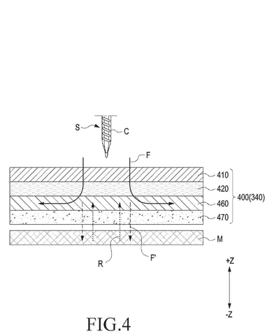 Cross-section of sensor stack layers, drawing sheet 4 from US 2026/0236131 A1