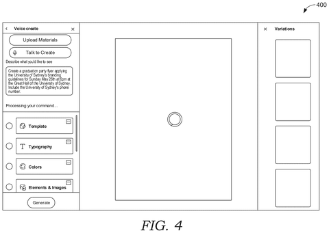 Voice creation interface loading screen, drawing sheet 4 from US 2026/0236222 A1