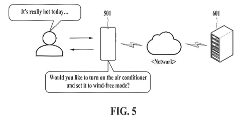 Voice assistant responding to user, drawing sheet 5 from US 2026/0236705 A1