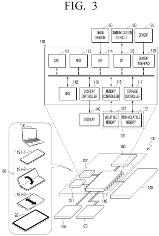 Detailed internal hardware component layout, drawing sheet 3 from US 2026/0236720 A1