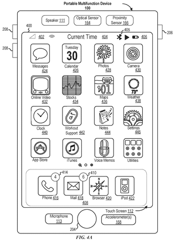 Home screen with application icons, drawing sheet 5 from US 2026/0236890 A1