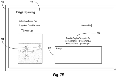 Image upload interface with prompt box, drawing sheet 8 from US 2026/0237025 A1