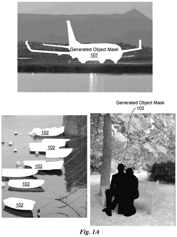 Generated object masks in photographs, drawing sheet 1 from US 2026/0237074 A1