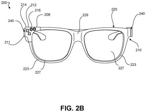 Front view of smart glasses frame, drawing sheet 3 from US 2026/0237093 A1