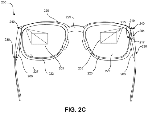Rear view of smart glasses frame, drawing sheet 4 from US 2026/0237093 A1