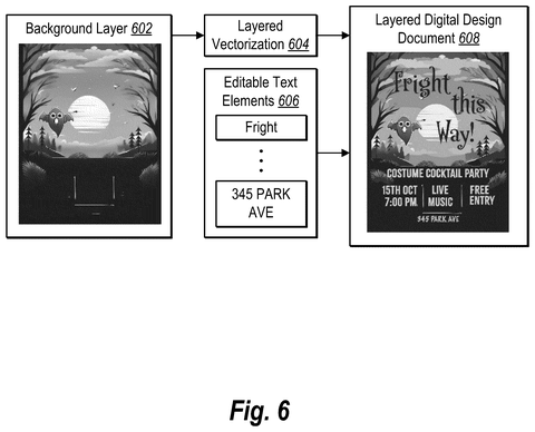 Layered vectorization and editable text, drawing sheet 6 from US 2026/0237116 A1