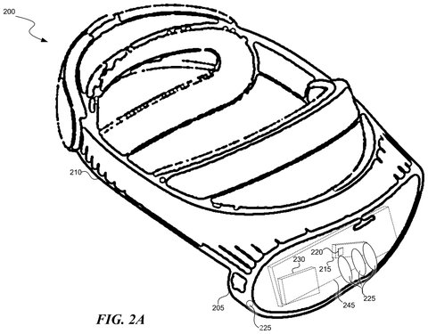 Head-mounted display hardware device, drawing sheet 2 from US 2026/0237161 A1