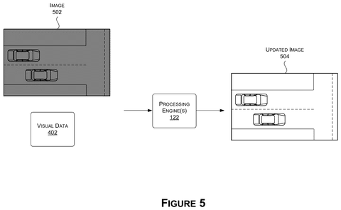 Processing engine updating game image based on visuals, drawing sheet 6 from US 2026/0237182 A1