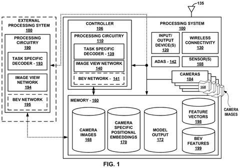 Vehicle processing system architecture, drawing sheet 1 from US 2026/0237189 A1