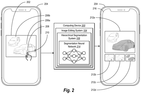 Smartphone interface for selecting image cutouts, drawing sheet 2 from US 2026/0237206 A1