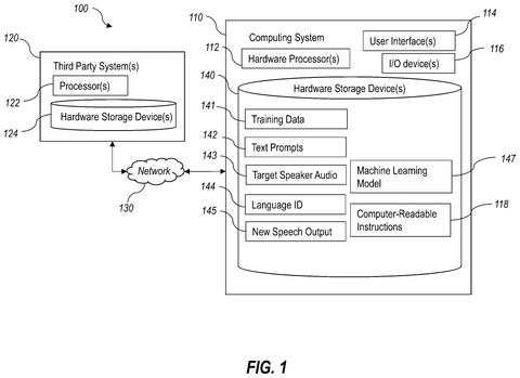 System architecture for speech synthesis, drawing sheet 1 from US 2026/0237379 A1