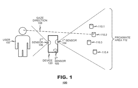 Gaze tracking system in use, drawing sheet 1 from US 2026/0237390 A1
